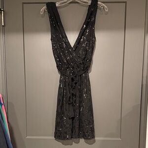 Express Black Sequin Mini Dress